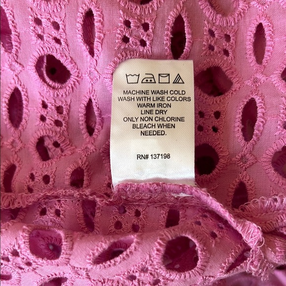 Calypso St Barth Pink Fuchsia Eyelet Blouse | S - Picture 6 of 6